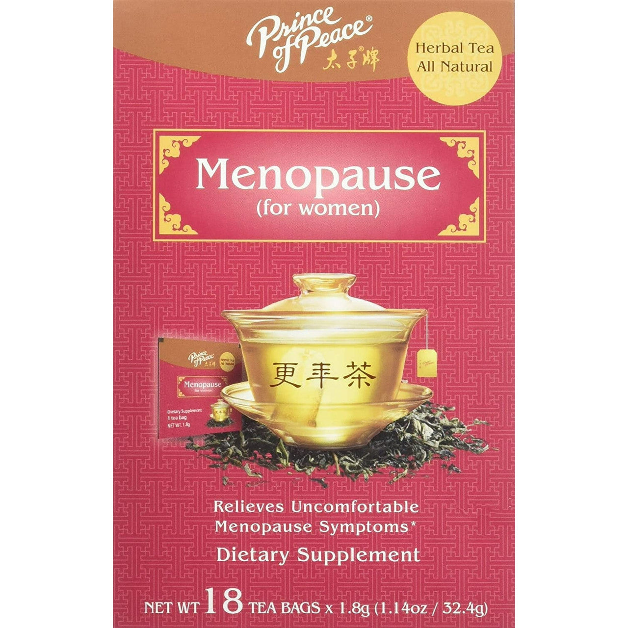 Prince of Peace Herbal All Natural Menopause Tea Sachets, 18 Ea